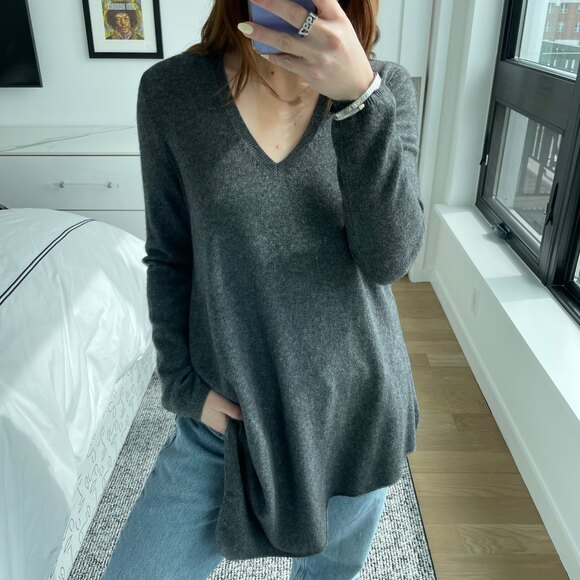 Joie Asymmetric Wool Cashmere Sweater Gray Small - Picture 3 of 5